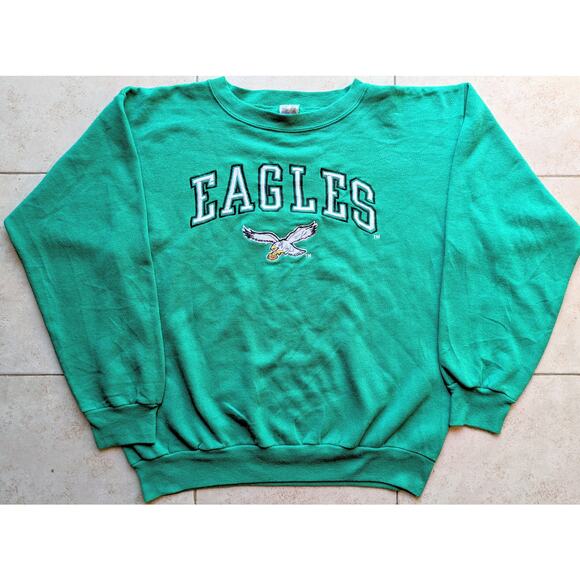 Philadelphia Eagles 90s COMPETITOR crew sweatshirt XL pullover kelly NFL vintage - Picture 2 of 5